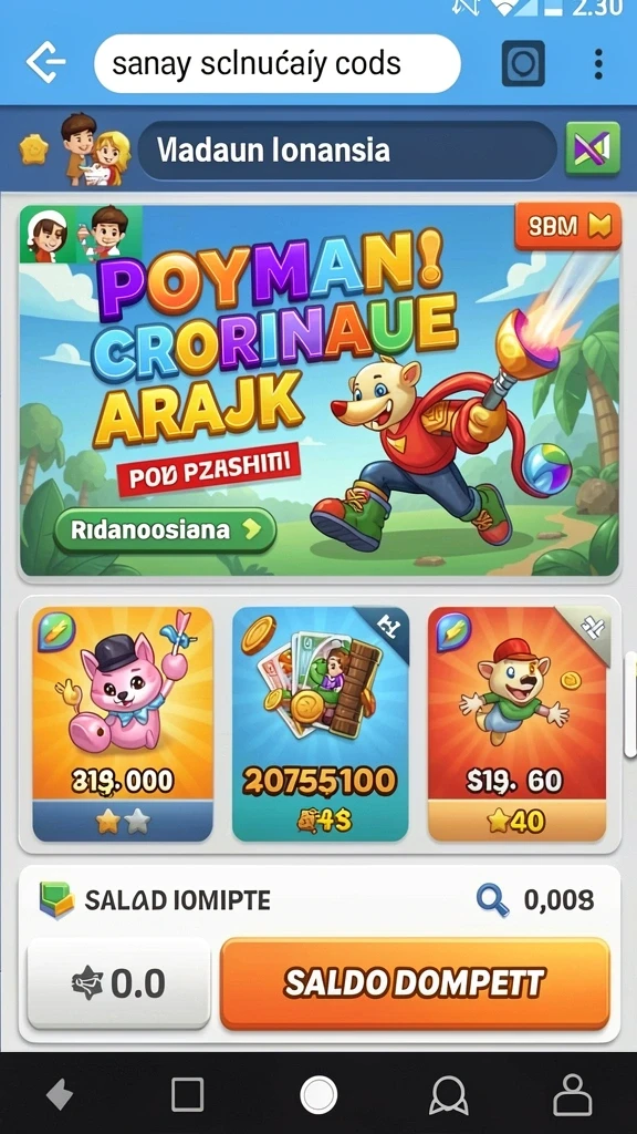 Menu permainan dengan berbagai pilihan mode bermain.