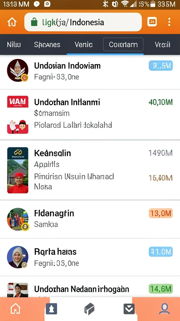 Tampilan menu utama KAKWIN yang menarik.