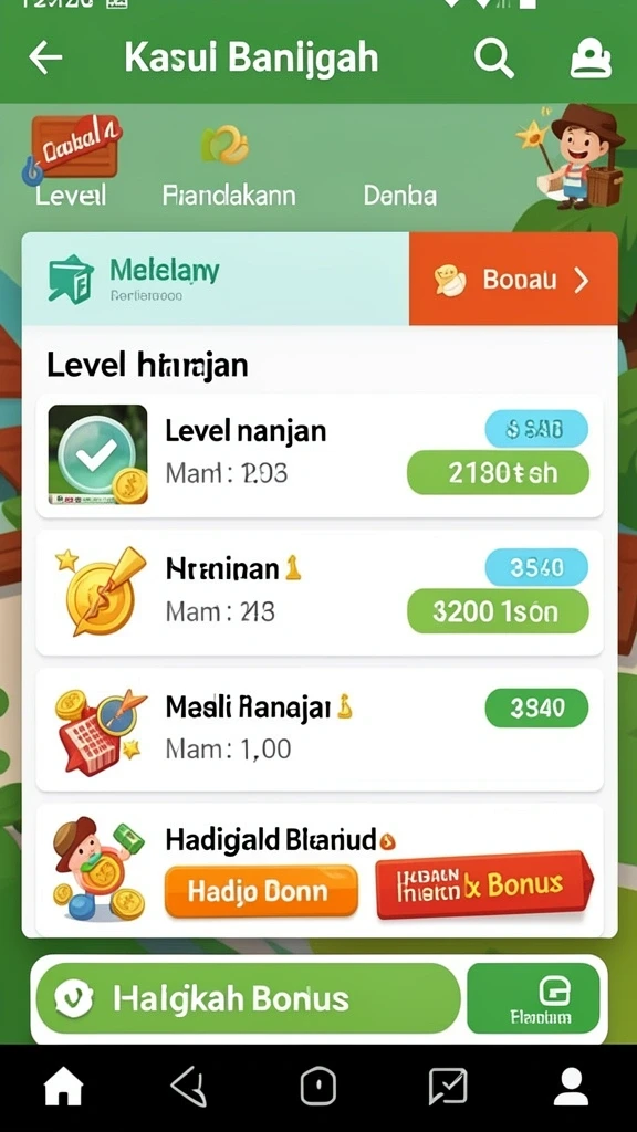 Tampilan awal permainan dengan karakter menarik.