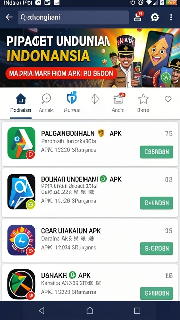 Menampilkan karakter unik yang dapat dipilih oleh pengguna.