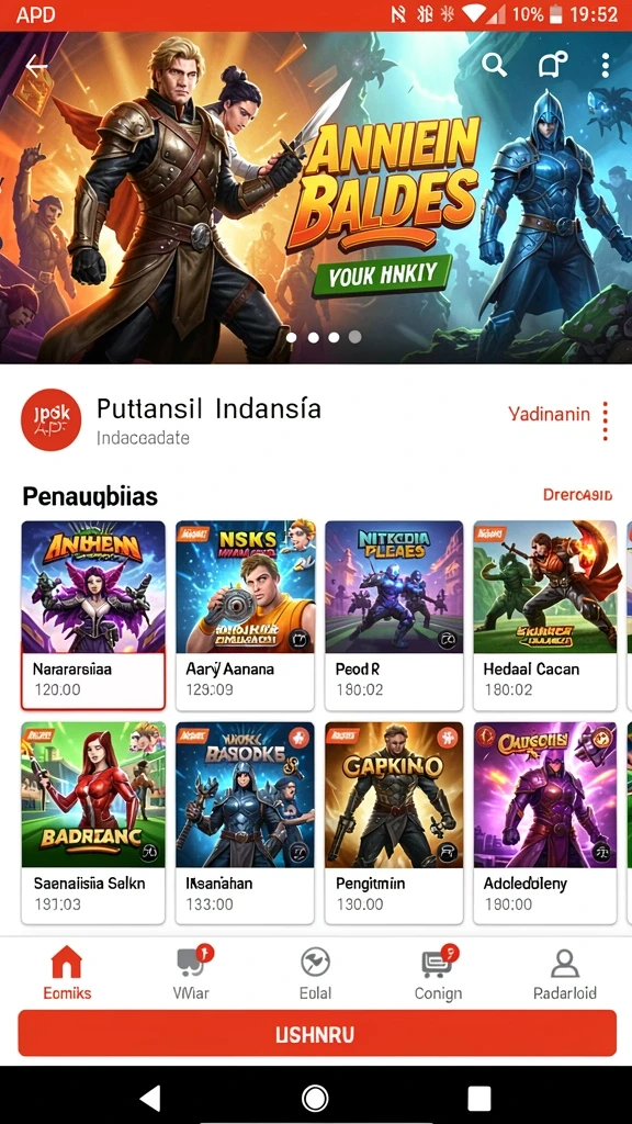 Tampilan papan permainan yang indah dan berwarna-warni.