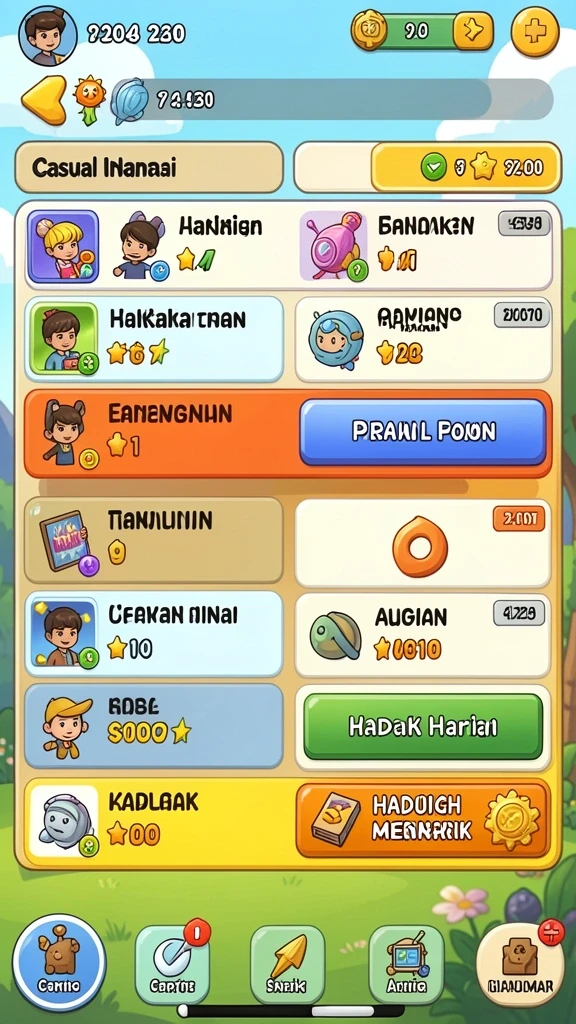 Berbagai karakter unik untuk dipilih dan ditingkatkan.